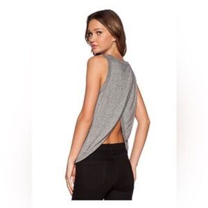 Current Elliott Women's Size Medium‎ Grey The Cross Back Muscle Tank Top